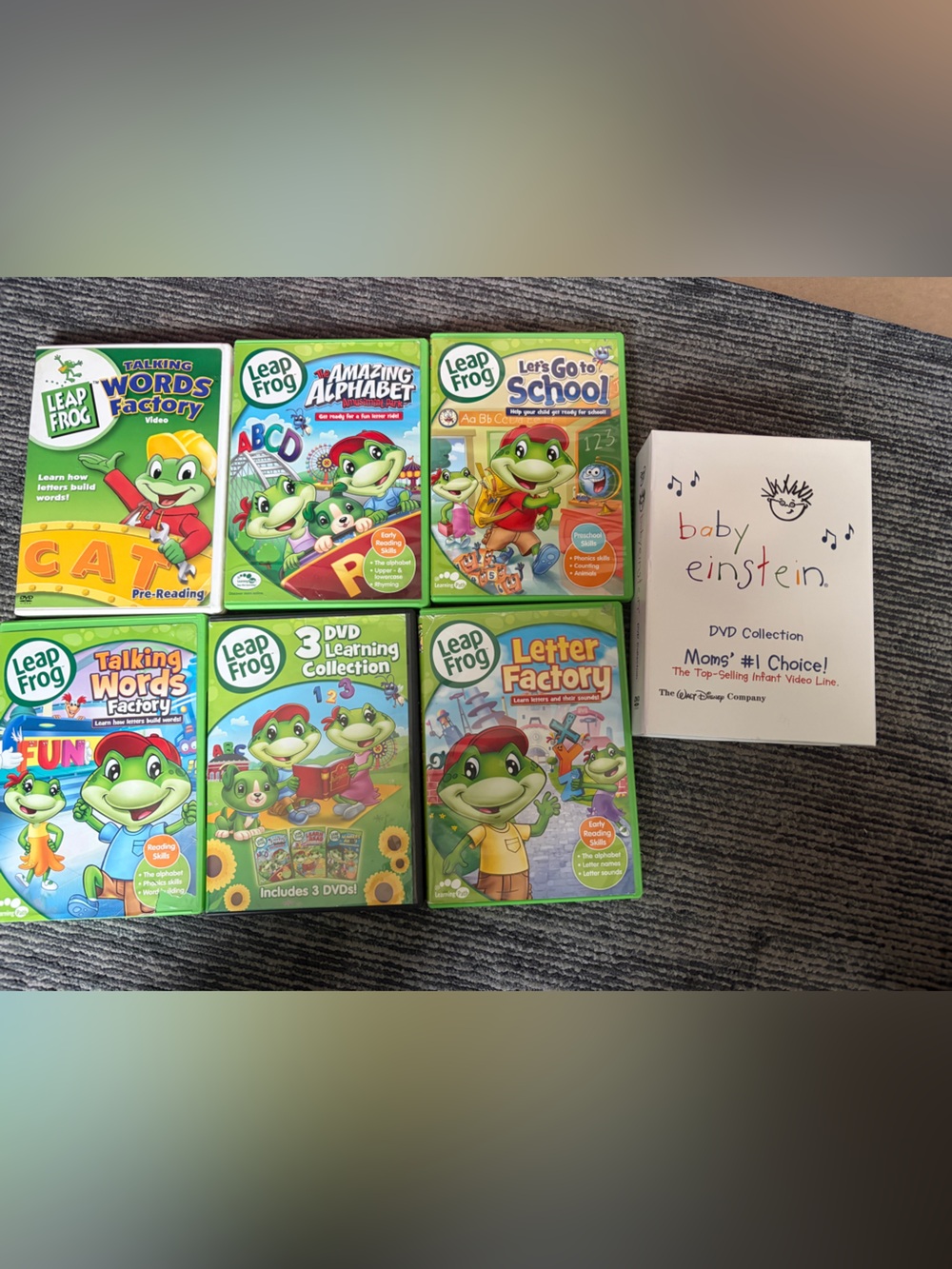 Baby Einstein DVD Collection and leap frog DVDs